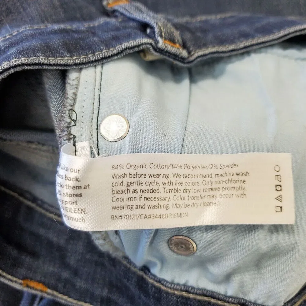 Eileen Fisher Jeans‎ Womens 6 Petite Skinny Mid Rise Denim Blue_6